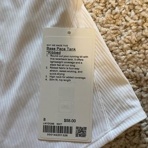 Lululemon base pace tank BNWT